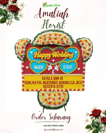 Papan Bunga Pernikahan Melis